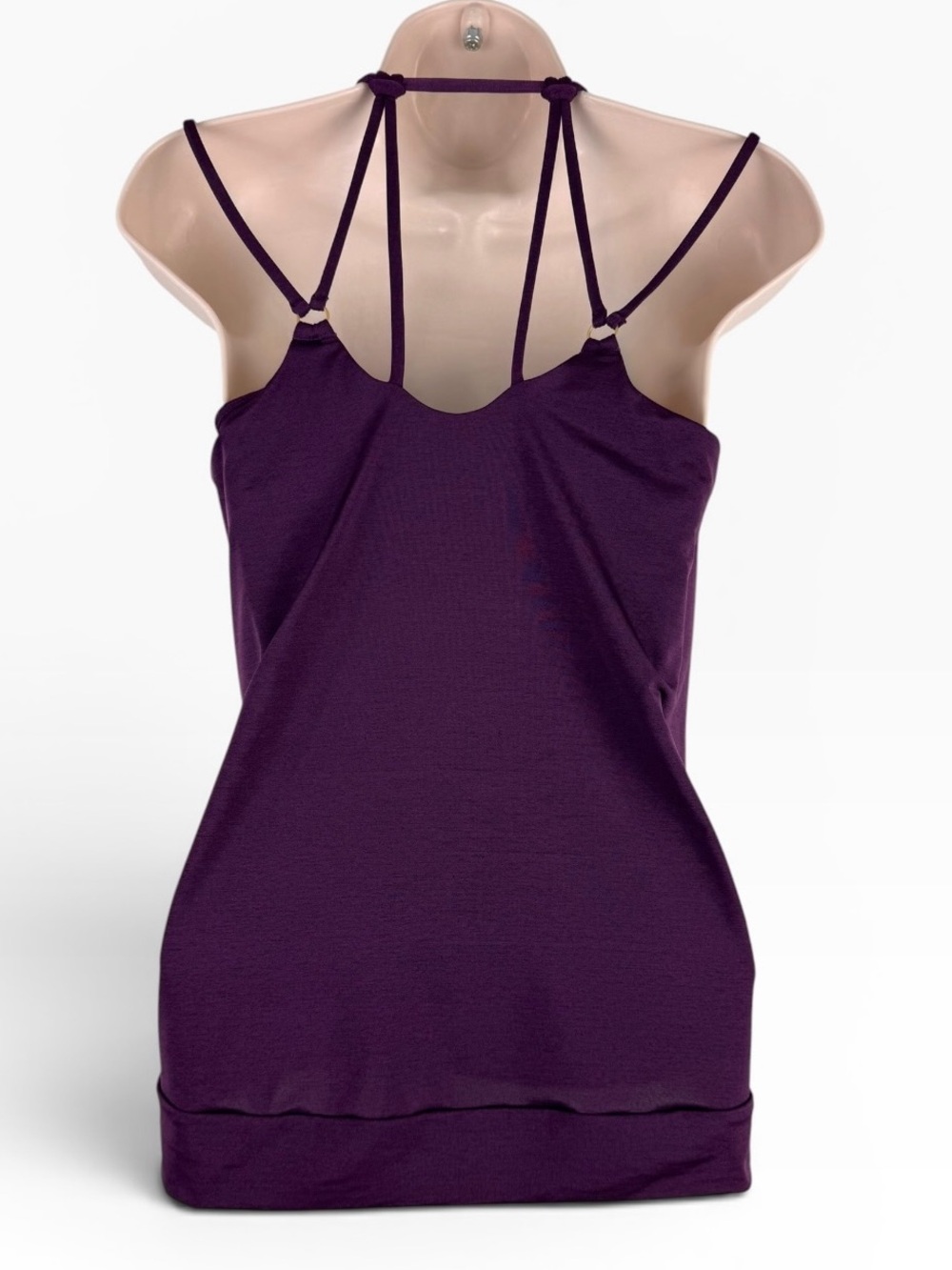 NWT Athleta Aqualuxe Tankini Swim Top XS Purple Strappy V-Neck UPF 50+ - Picture 3 of 7